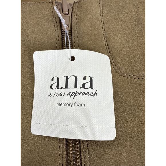 a.n.a Memory Foam Gould Stacked Heel Knee High Boots Tan Light Brown Size 11 Med - Picture 8 of 14